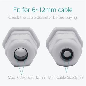 img 1 attached to 🔌 Lantee PG 13.5 Cable Gland - 20 Pieces White Plastic Nylon Waterproof Wire Glands Connector: Perfect Fit for 6mm to 12mm Cable Range