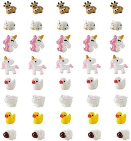 img 4 attached to 🦄 Colorful 80-Piece Slime Charms Decoration: Unicorn, Owl, Mermaid, Duck, Cow, Sheep, and Puppy Beads for DIY Crafts (4 Patterns/20 PCS Each Style) - Resin Toy Supplies (A)