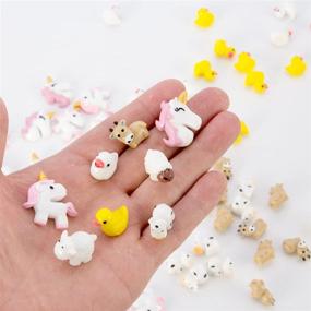 img 2 attached to 🦄 Colorful 80-Piece Slime Charms Decoration: Unicorn, Owl, Mermaid, Duck, Cow, Sheep, and Puppy Beads for DIY Crafts (4 Patterns/20 PCS Each Style) - Resin Toy Supplies (A)