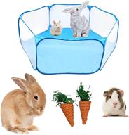 🐹 kathson portable small animal cage tent – foldable reptiles cage with chew toys, transparent design – breathable exercise playpen for guinea pigs, hamsters, rabbits, rats, gerbils – ideal for indoor/outdoor use логотип