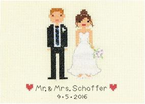 img 1 attached to 📸 Capture Cherished Memories with Dimensions 70-65160 Personalized Wedding Record Counted Cross Stitch Kit, 7" x 5