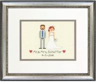 📸 capture cherished memories with dimensions 70-65160 personalized wedding record counted cross stitch kit, 7" x 5 logo
