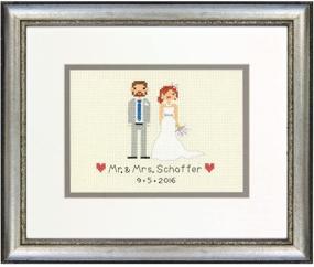 img 4 attached to 📸 Capture Cherished Memories with Dimensions 70-65160 Personalized Wedding Record Counted Cross Stitch Kit, 7" x 5