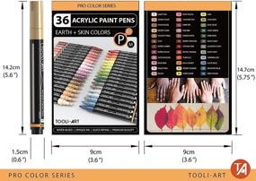 img 1 attached to 🎨 36 Acrylic Paint Markers Set - Skin & Natural Earth Colors - 3mm Medium Tip - Ideal for Rock Painting, Pebbles, Canvas, Glass, Mugs, Scrapbook, Fabric, Ceramic, Wood - Non Toxic, Waterbased, Quick Dry