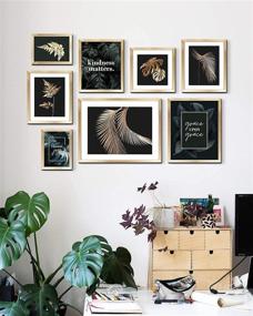 img 3 attached to 🖼️ ArtbyHannah 8 Pack Modern Gold Gallery Wall Frame Set: Decorative Botanical Plant Art Prints for Perfect Home Décor