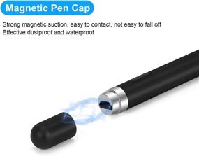 img 2 attached to 🖊️ Mikicat Black Rechargeable Stylus Pen: 1.5mm Fine Point Smart Pencil for iPad & Tablets with Touch Screens