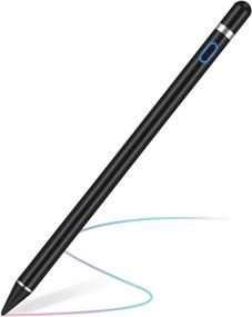 img 4 attached to 🖊️ Mikicat Black Rechargeable Stylus Pen: 1.5mm Fine Point Smart Pencil for iPad & Tablets with Touch Screens