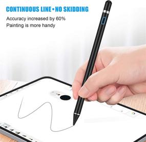 img 3 attached to 🖊️ Mikicat Black Rechargeable Stylus Pen: 1.5mm Fine Point Smart Pencil for iPad & Tablets with Touch Screens