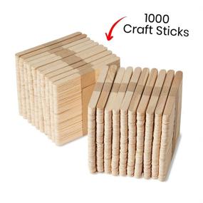 img 1 attached to 🖌️ hand2mind Natural Wood Craft Sticks for Homeschool Arts and Crafts, Waxing and Classroom Art Supplies - 4-1/2 x 3/8 Inch (Pack of 1,000)