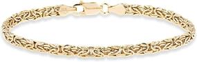 img 4 attached to Miabella Sterling Byzantine Bracelet Yellow Gold Plated Women's Jewelry