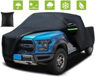 🚚 black truck cover - waterproof all weather car cover for extended cab & pickup trucks - heavy duty protection from sun, rain, snow, dust - outdoor car covers with reflective strips logo