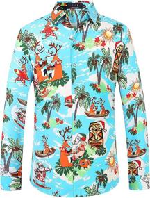 img 4 attached to Men's Hawaiian Christmas Shirts - SSLR Sleeve Clothing in Shirts