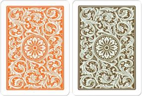 img 3 attached to 🃏 Copag 1546 Design: 100% Plastic Playing Cards - Poker Size Jumbo Index Double Deck Set in Orange/Brown