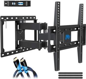 img 4 attached to 📺 Full Motion TV Wall Mount Bracket for 26-55 Inch Flat Screen TVs - Articulating Arms, VESA 400x400mm, Max Load 99 lbs - Tilt & Swivel - Mounting Dream