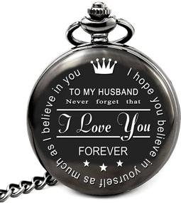 img 1 attached to 🎁 Engraved Anniversary Pocket Watch: Perfect Gifts for Husbands