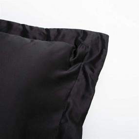 img 1 attached to 🌟 Luxurious NTBAY 2 Pack Standard Satin Pillow Shams for Hair and Skin in Black - Silky Soft and Perfect Fit, 20 x 26 Inches