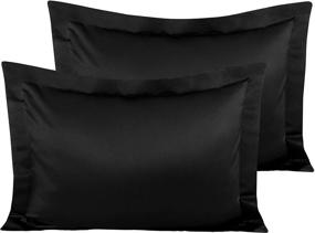 img 4 attached to 🌟 Luxurious NTBAY 2 Pack Standard Satin Pillow Shams for Hair and Skin in Black - Silky Soft and Perfect Fit, 20 x 26 Inches