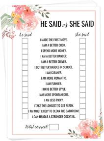 img 3 attached to MAMA PEG Floral Bridal Shower Games - Set of 3 | 50 Games Each | 5x7 Inches | Including He Said vs She Said, What's in Your Purse, and How Well Do You Know The Bride? | Made in USA