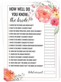 img 1 attached to MAMA PEG Floral Bridal Shower Games - Set of 3 | 50 Games Each | 5x7 Inches | Including He Said vs She Said, What's in Your Purse, and How Well Do You Know The Bride? | Made in USA