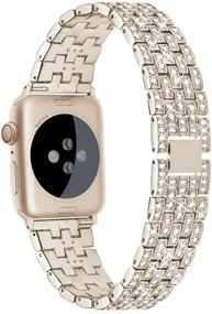 img 2 attached to 👑 Ремешок Dsytom Bing Band 38 мм 40 мм - ювелирная металлическая замена для Apple Watch Series 3/2/1 (Шампанское золото), совместимый с iWatch Band.