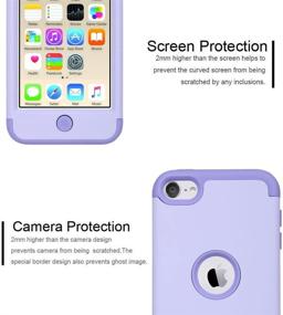 img 1 attached to 💜 ULAK iPod Touch 7 Case - Heavy Duty Protective Cover for Apple iPod Touch 5th/6th/7th Generation (2019) - Purple