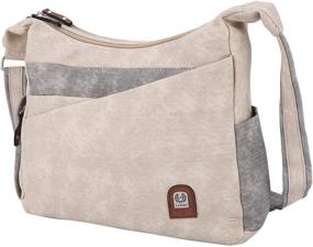 img 4 attached to Shoulder Crossbody Resistant Messenger Apricot Women's Handbags & Wallets in Hobo Bags