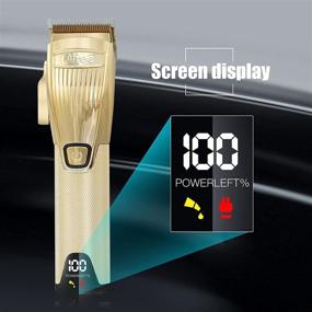 img 2 attached to Professional Hair Clippers for Men - Barber Clippers Set with Cordless Trimmers, Waterproof & Rechargeable - LCD Display, Gold Finish