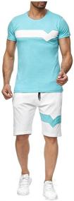 img 4 attached to Summer Sports Sweatsuits Patchwork Outfits Men's Clothing and Active