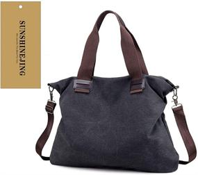 img 2 attached to Vintage Canvas Women's Shoulder Handbags with Wallets in Satchel Style