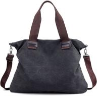 vintage canvas women's shoulder handbags with wallets in satchel style logo