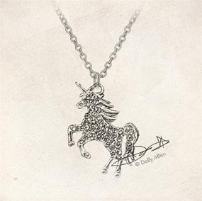 img 3 attached to 🦄 Dainty 18K Gold Plated Unicorn Necklace for Girls and Women with Message Card - SHWIN Unicorn Necklaces