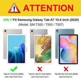 img 3 attached to Fintie Стройный чехол-клавиатура для Samsung Galaxy Tab A7 10.4 2020 Model 🔌 (SM-T500/T505/T507), Черный - с магнитно-съемной беспроводной Bluetooth-клавиатурой и подсветкой 7 цветов, защитный чехол.