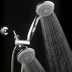 img 2 attached to HotelSpa's PowerSpa: High Pressure 3-Way Luxury Shower Head Combo with 63 Flow Settings, Water Saving Hand Pause Switch – Stainless Steel Hose/Chrome Finish