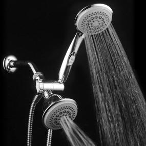 img 1 attached to HotelSpa's PowerSpa: High Pressure 3-Way Luxury Shower Head Combo with 63 Flow Settings, Water Saving Hand Pause Switch – Stainless Steel Hose/Chrome Finish