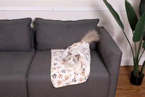 img 1 attached to Spring Fever Pet Fleece Blanket: Soft and Warm Cover Mat for Hamsters, Guinea Pigs, Rabbits, Dogs, Cats, Chinchillas, Hedgehogs, and Small Animals - Ideal Cage Accessory and Hideout