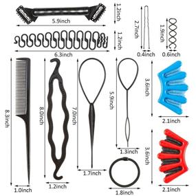 img 3 attached to Farram 49pcs Magic Hair Styling Set: Create Stunning Hair Designs for Women and Girls 👩 - Bun Maker, DIY Accessories, Braiding Tools - Perfect for Ballet, Wedding, Yoga, Parties, and Dance Styles