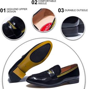 img 1 attached to 👞 Ultimate Sophistication: XQWFH Loafers Smoking Slippers - Perfect for Wedding or Formal Occasions, Mens Shoes