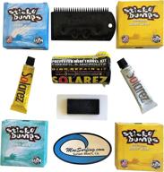 π sticky bumps wax + solarez uv cure resin ding repair kit with tropical wax bars, base coat, cool wax, and flexcomb - ultimate surfboard maintenance bundle logo