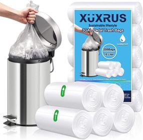 img 4 attached to 🗑️ 200 Count XUXRUS Small Trash Bags for Bathroom, Strong Bin Liners for 3 Gallon Trash Cans, Clear Bags Fit 8-10 Liter Wastebaskets