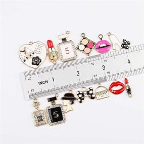 img 1 attached to ✨ Fashionable Enamel Designer Charms: 23-Piece Set for Womens' High Heel, Perfume, and Jewelry Making