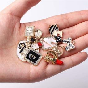 img 2 attached to ✨ Fashionable Enamel Designer Charms: 23-Piece Set for Womens' High Heel, Perfume, and Jewelry Making