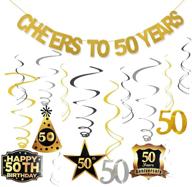 набор украшений для 50-летия | знамя "hooray to 50 years" с набором вихрей | украшения для вечеринки на 50-летие для женщин и мужчин логотип