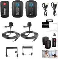 🎙️ saramonic blink500 b2 ultracompact dual-channel wireless microphone kit - 2 transmitters with 1 receiver for camera dslr mirrorless video canon nikon ios android phone video recording logo