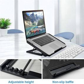 img 2 attached to Black Laptop Cooling Pad Cooler Stand with 2 Turbine Fans, Adjustable Angle for 11-15.6 Inch Gaming Notebooks