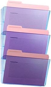 img 4 attached to 🔍 Enhanced SEO: Officemate Glacier Wall File 3-Pack in Transparent Blue (23220)