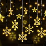 🎄 snowflake style christmas fairy hanging lights – 126 led window curtain string lights, usb plug-in, 8 modes control – xmas decoration window light for indoor outdoor logo