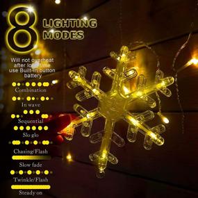 img 2 attached to 🎄 Snowflake Style Christmas Fairy Hanging Lights – 126 LED Window Curtain String Lights, USB Plug-in, 8 Modes Control – Xmas Decoration Window Light for Indoor Outdoor