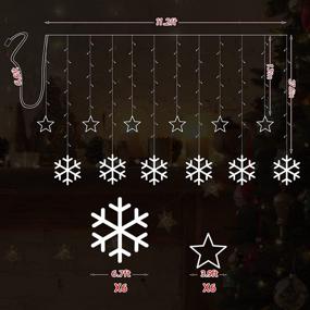 img 1 attached to 🎄 Snowflake Style Christmas Fairy Hanging Lights – 126 LED Window Curtain String Lights, USB Plug-in, 8 Modes Control – Xmas Decoration Window Light for Indoor Outdoor