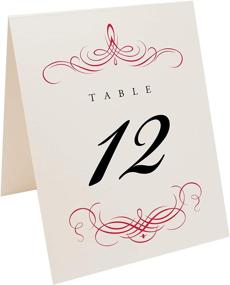 img 3 attached to Enhance Your Wedding Décor with Decadent Flourish Wedding Table Numbers: Choose Color & Quantity (Champagne, Ruby Red), 1-20, Double Sided, Ideal for Parties & Restaurants - Tent or Stand Use