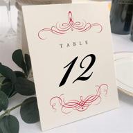 enhance your wedding décor with decadent flourish wedding table numbers: choose color & quantity (champagne, ruby red), 1-20, double sided, ideal for parties & restaurants - tent or stand use logo